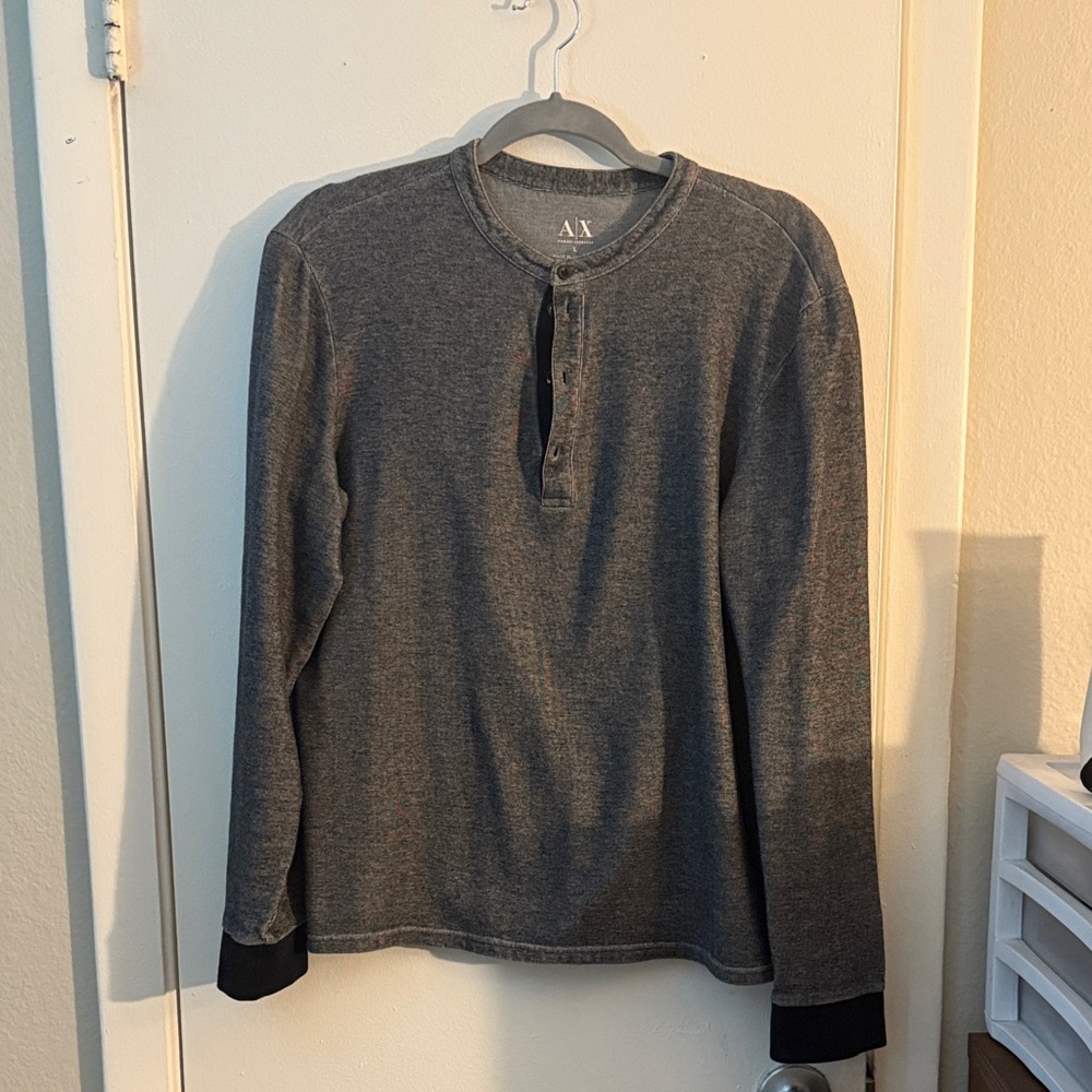 Armani Exchange Charcoal Long Sleeve Shirt